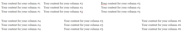 How To Create Column Layouts In WordPress - six columns