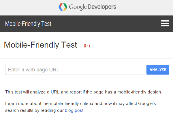 Google Mobile Testing Tool