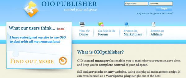 Sell Ad space with OIO Publisher