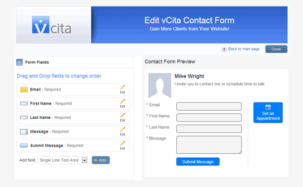 WordPress Contact Form Plugin by vCita