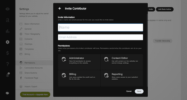 squarespace user roles screenshot