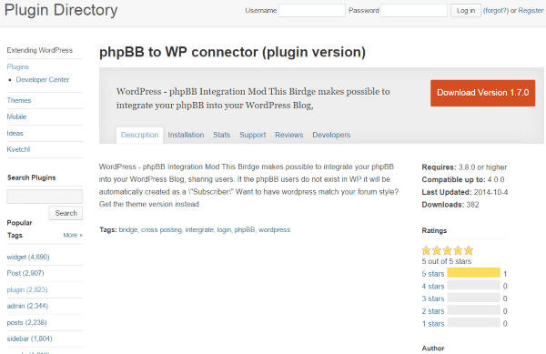 phpBB to WP connector