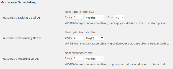 Automatic scheduling for your database maintenance