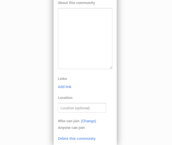 Editing a Google+ Community