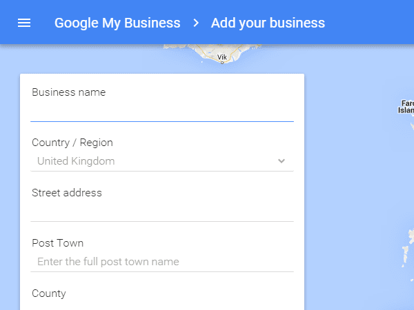 Add your business details