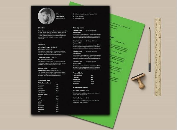 Web design resume template