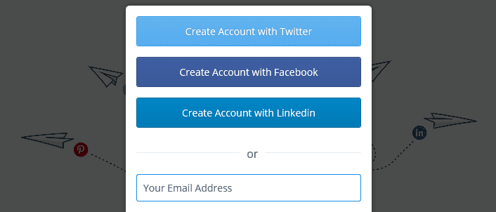 Buffer's signup options