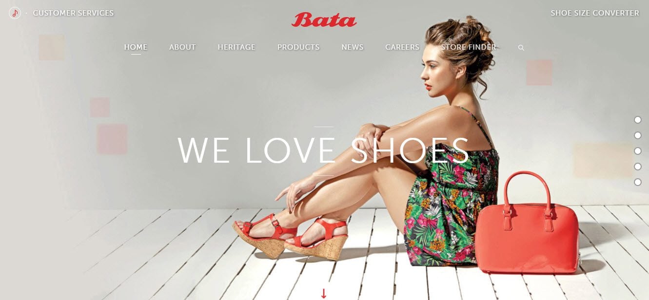 Shopping websites - Bata