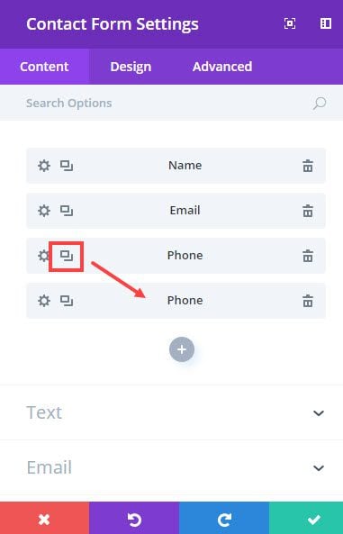 inline contact form