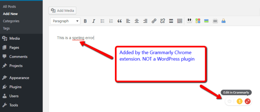 grammarly chrome wordpress plugin