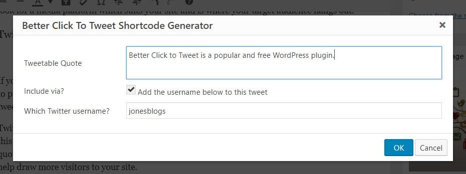 Better Click to Tweet Generator Popup
