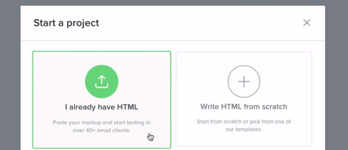 Pasting your HTML on the Litmus dashboard.