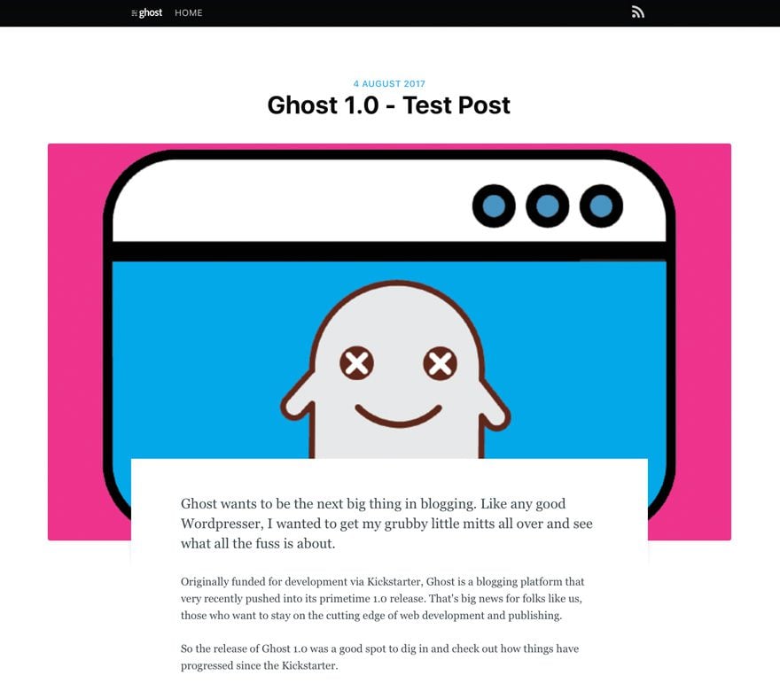 Ghost 1.0 Theme Example